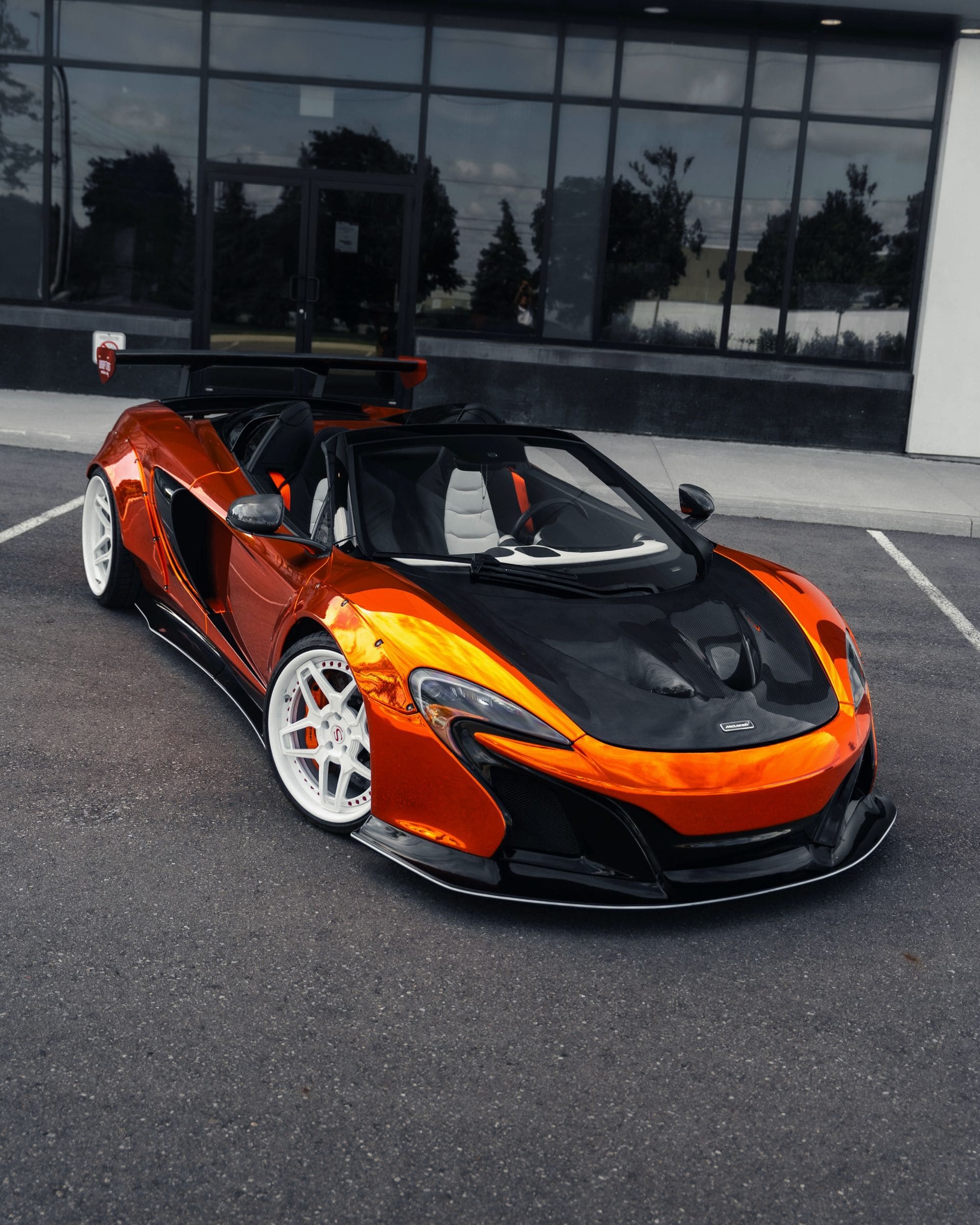 Wraptors McLaren build, LBWK widebody, chrome orange wrap