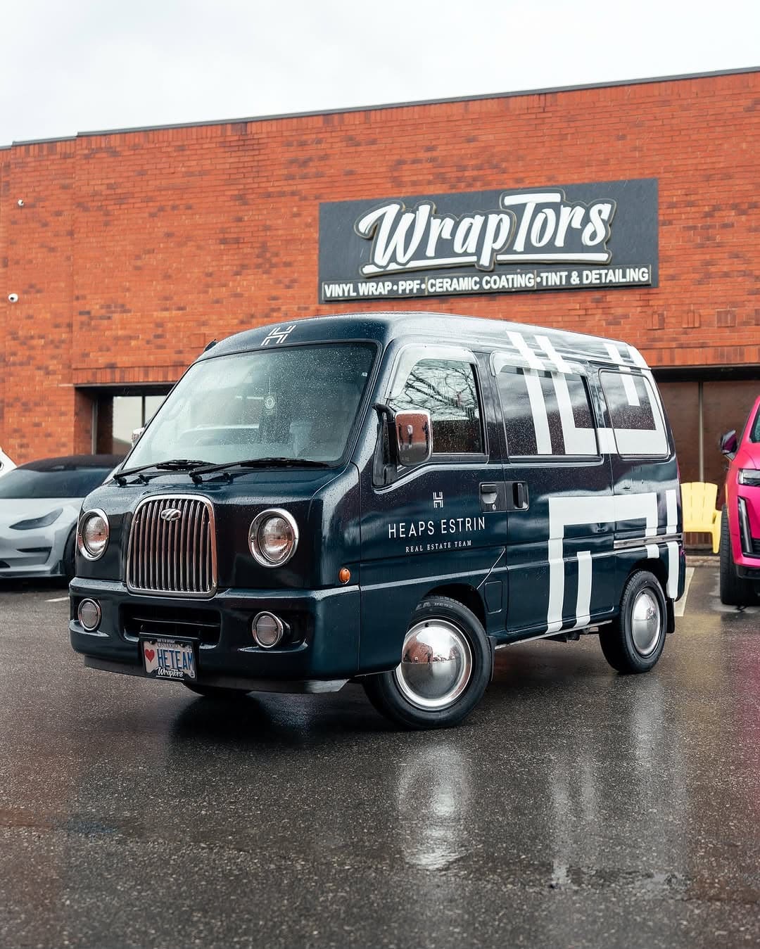 Wraptors commercial wrap — branded van outside the Wraptors Dubai studio